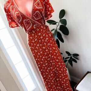 Sunset Skies & Wandering Hearts wanderlust wrap boho printed maxi dress